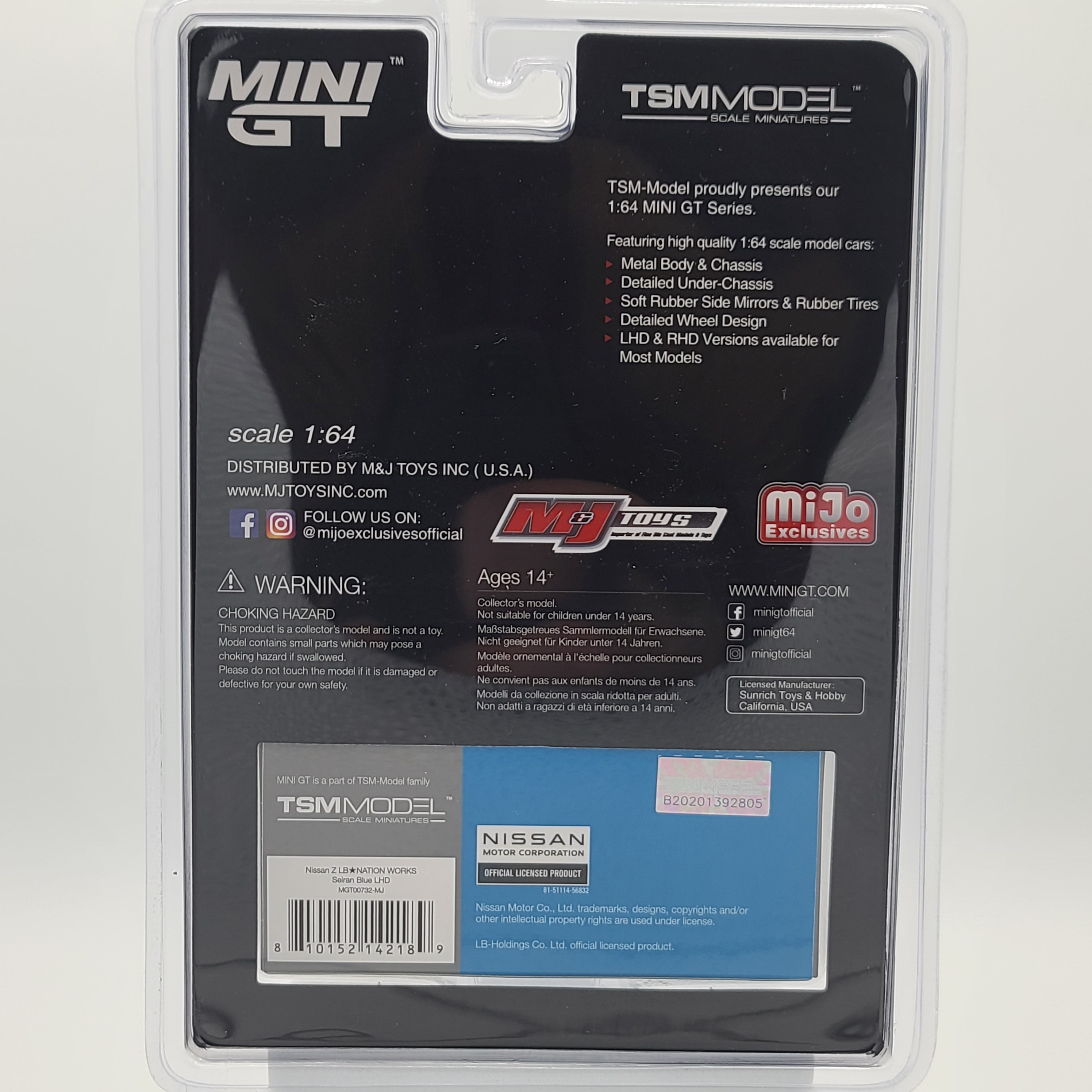 Mini GT Nissan Z LB*Nation Works - 1:64 scale, Seiran Blue LHD (2024 MIJO Exclusives - Limited Edition 1 of 6000)